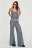 Calça Pantalona Tricot Rede
