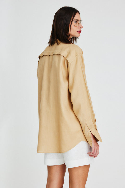Camisa Oversized Linho Puro Fem