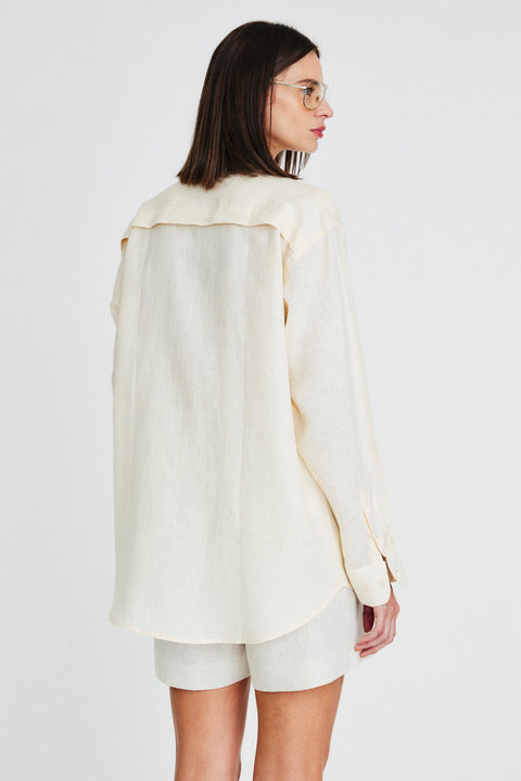 Camisa Oversized Linho Puro Fem