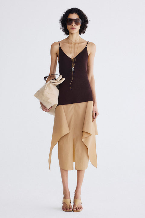 Top Alça Decote V Tricot
