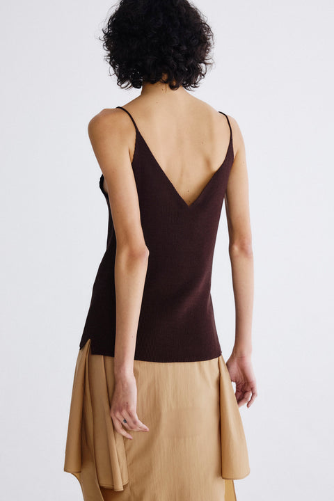 Top Alça Decote V Tricot