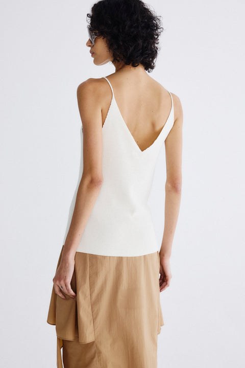 Top Alça Decote V Tricot