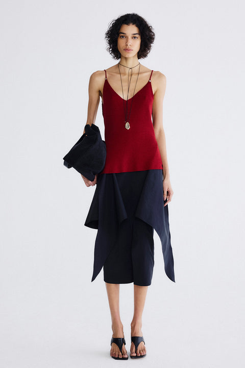 Top Alça Decote V Tricot