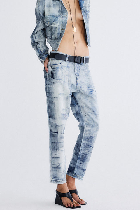Calça Jeans Reta Foil Fem