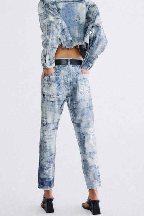 Calça Jeans Reta Foil Fem