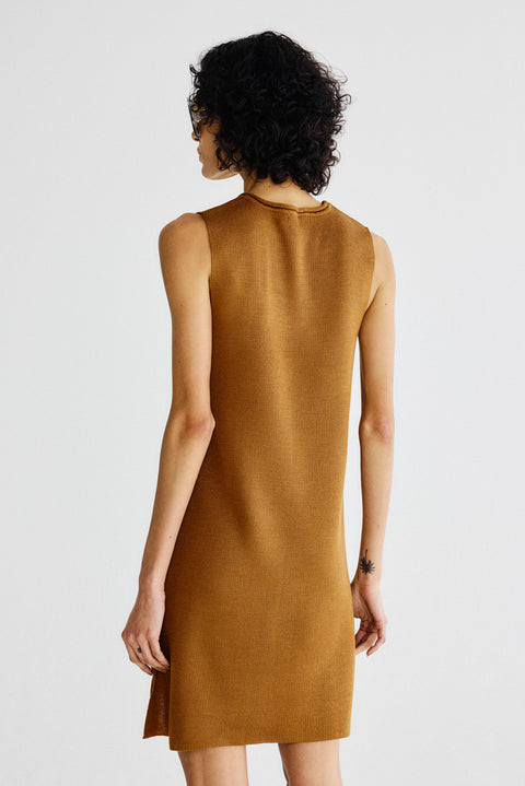 Vestido Curto Daro Tricot Ocre