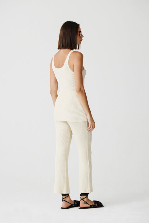 Calça Pantalona em Tricot