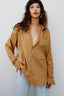 Camisa Oversized de Linho Manga Longa Fem