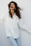 Camisa Oversized de Linho Manga Longa Fem