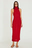 Vestido Longo Gola Alta Tricot