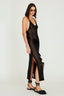 Vestido Alças Finas Tricot Rede