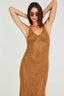Vestido Alças Finas Tricot Rede