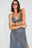 Vestido Alças Finas Tricot Rede