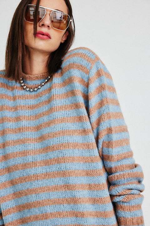 Pull Manga Longa Listras Fem