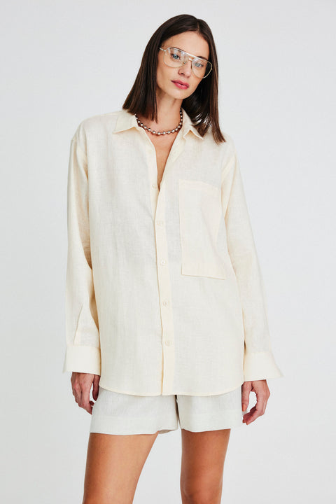 Camisa Oversized Linho Puro Fem