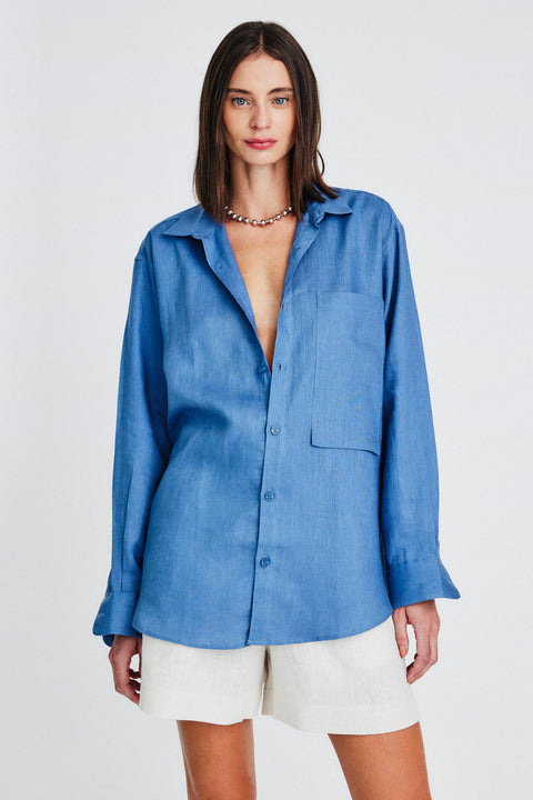 Camisa Oversized Linho Puro Fem