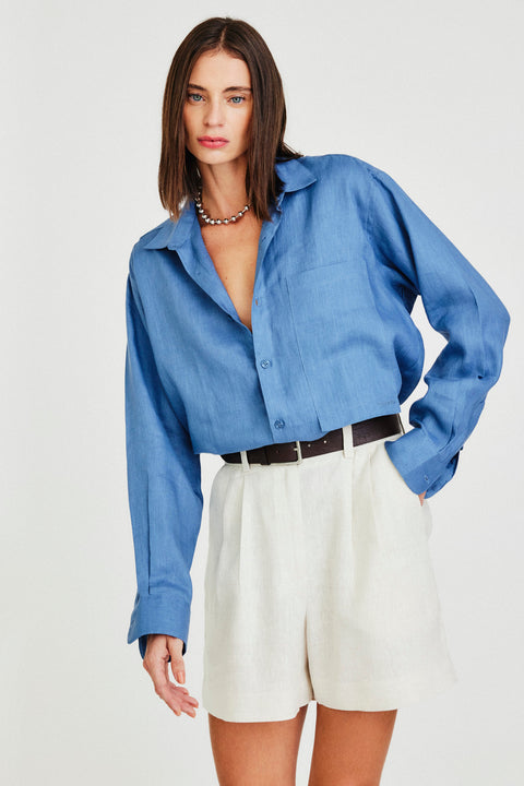 Camisa Oversized Linho Puro Fem