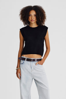 Top Cropped Tricot Box Fem