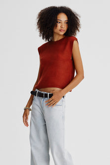 Top Cropped Tricot Box Fem