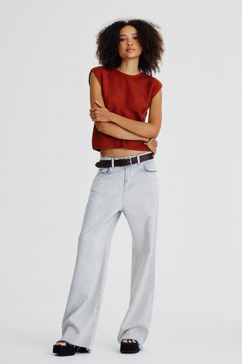 Top Cropped Tricot Box Fem