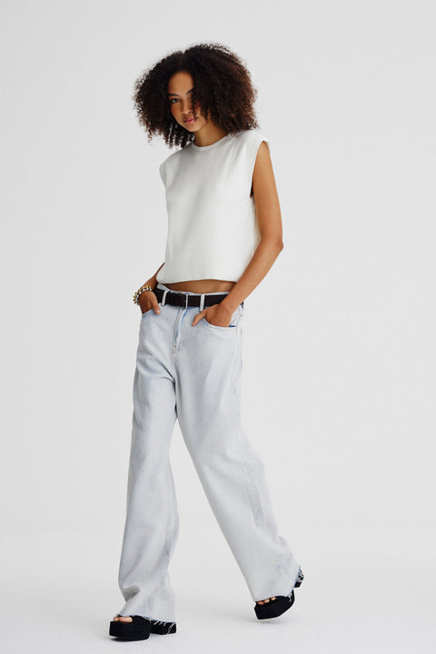 Top Cropped Tricot Box Fem