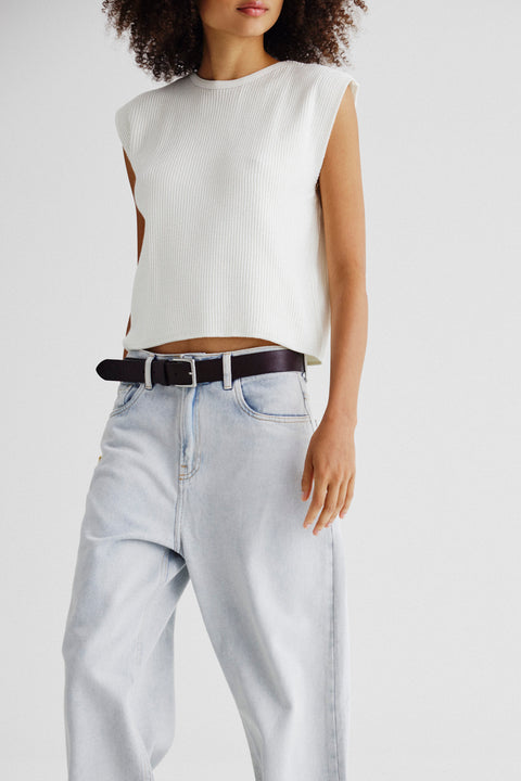 Top Cropped Tricot Box Fem