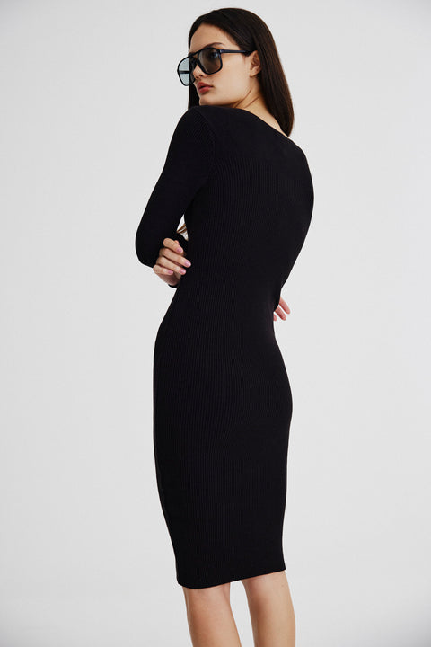 Vestido Tricot Manga Longa