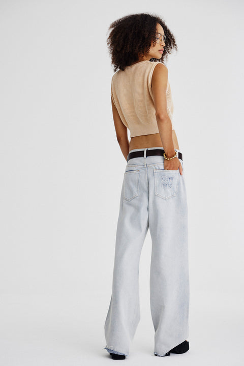 Top Cropped Tricot Estonado Fem