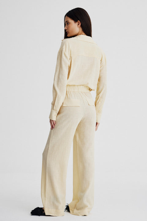 Calça Reta Algodão Gaze