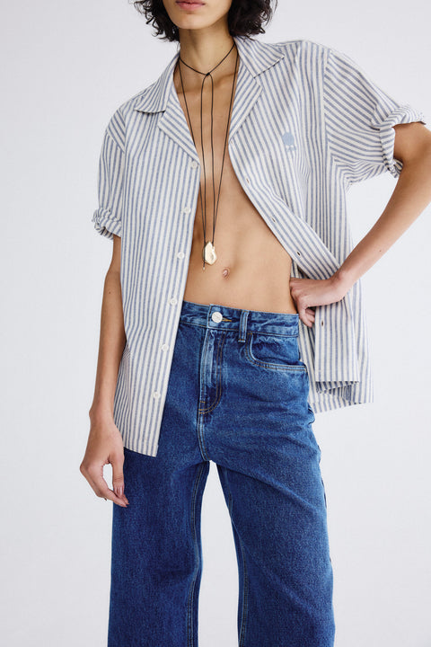 Camisa Gola Havaiana Listras Fem