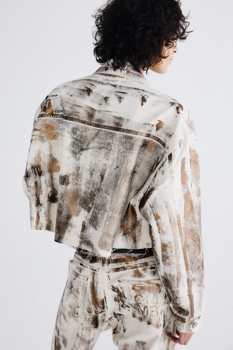 Jaqueta Oversized a Fio Foil Fem