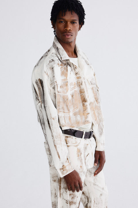 Jaqueta Oversized a Fio Foil Masc