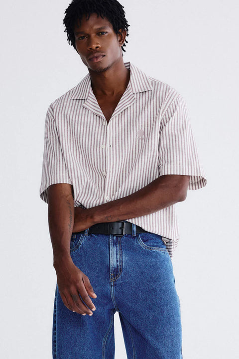 Camisa Gola Havaiana Listras Masc