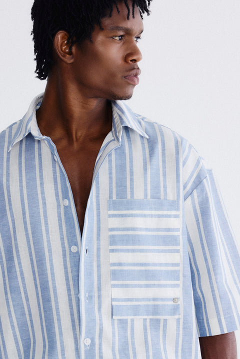 Camisa Box Fit Listras Masc