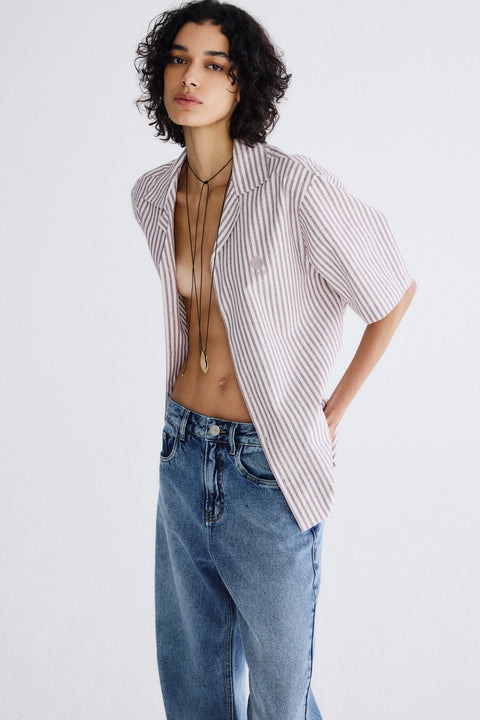 Camisa Gola Havaiana Listras Fem