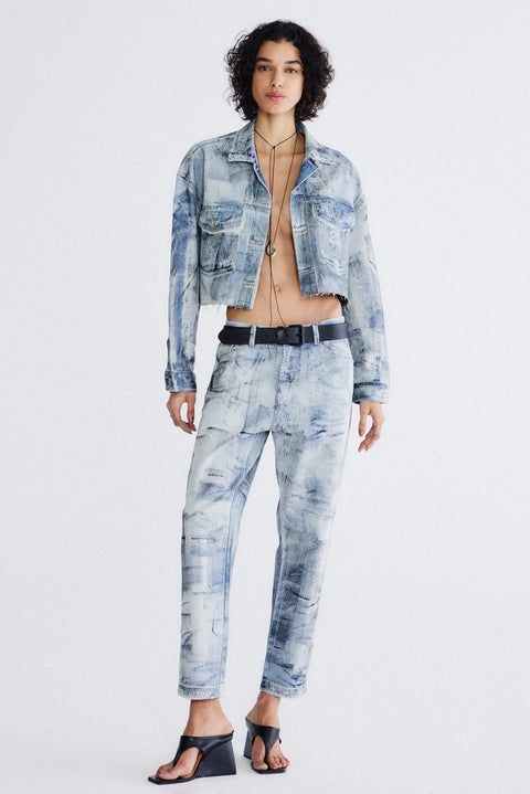 Calça Jeans Reta Foil Fem