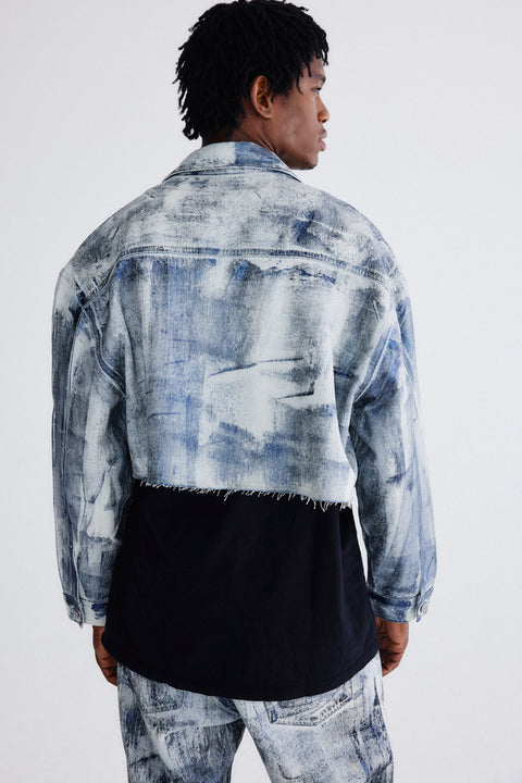 Jaqueta Oversized Jeans a Fio Foil Masc