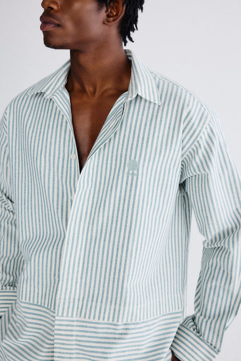 Camisa Gola Havaiana Listras Masc