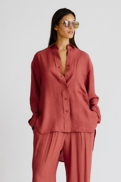 Camisa Ampla Rayon Fem