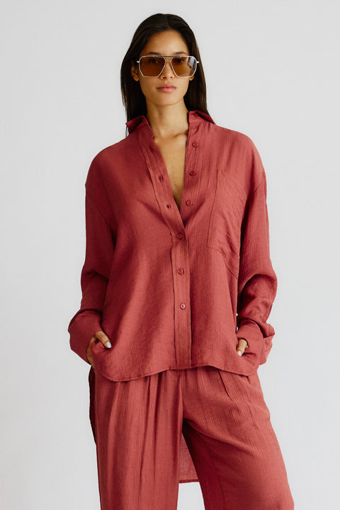 Camisa Ampla Rayon Fem