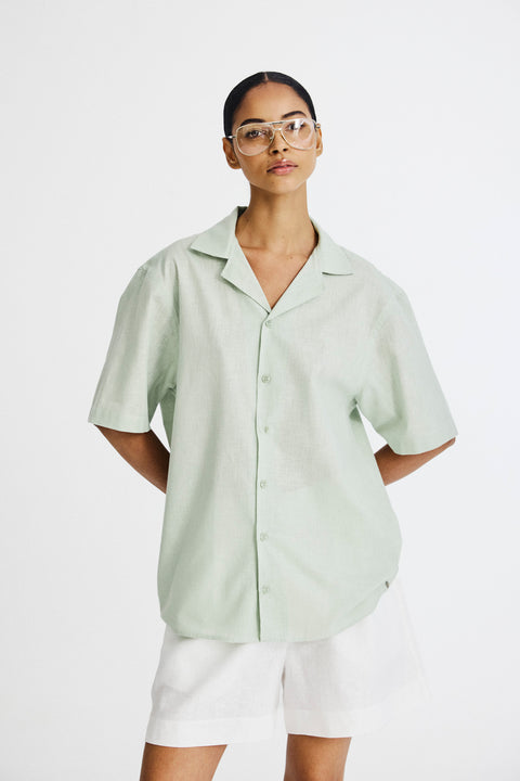 Camisa Gola Havaiana Manga Curta Fem