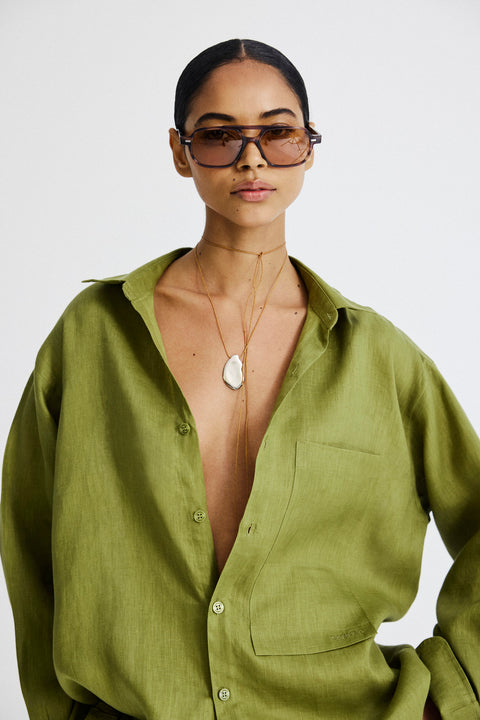 Camisa Oversized Linho Puro Fem