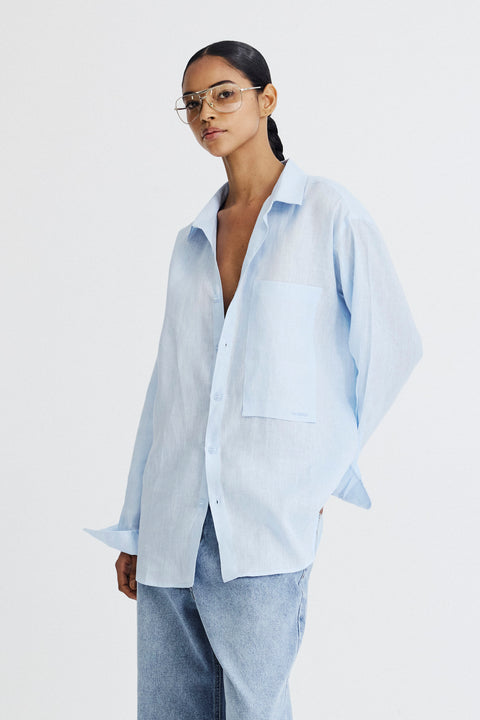 Camisa Oversized Linho Puro Fem