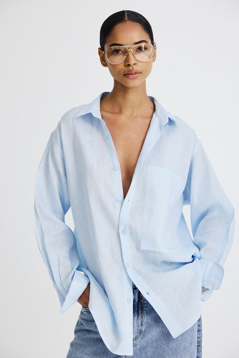 Camisa Oversized Linho Puro Fem