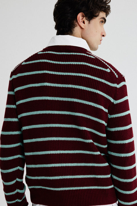 Casaco Listras Tricot Masc