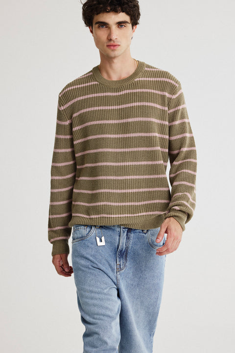 Casaco Listras Tricot Masc