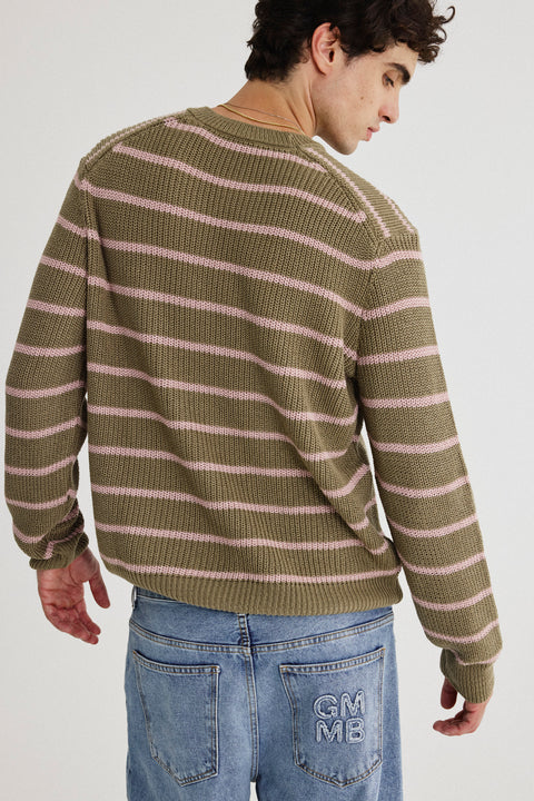 Casaco Listras Tricot Masc
