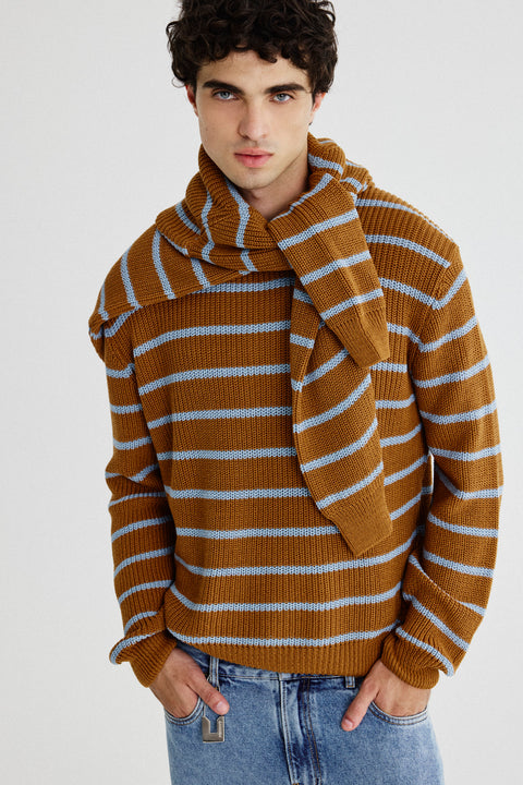 Casaco Listras Tricot Masc