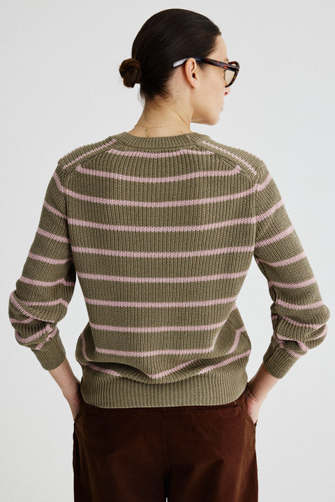 Casaco Listras Tricot Fem