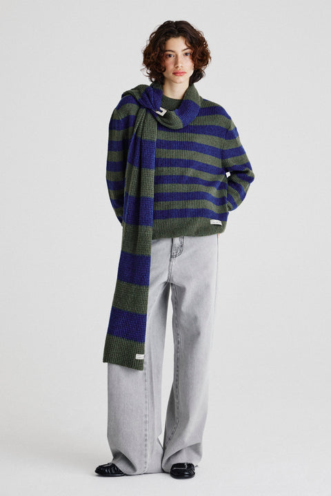 Cachecol Listras Tricot Fem